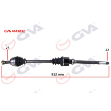 KOMPLE AKS SAĞ PEUGEOT 307 1.4i MAN. 00-07 912mm