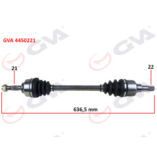 KOMPLE AKS SOL C3 1.4 HDI 02 70HP 636mm