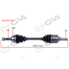 KOMPLE AKS SOL COROLLA E12 1.4 VVT-I 02-07 ABS Lİ 48DİŞ 633mm