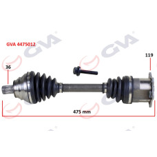 KOMPLE AKS SOL CADDY-GOLF5-JETTA-PASSAT 1.9-2.0 TDİ 03-09 475mm