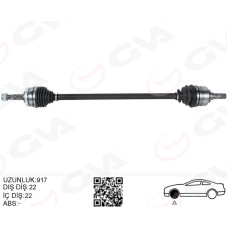 KOMPLE AKS SAĞ OPEL CORSA C 1.2 01-06 29DİŞ 917mm