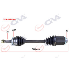 KOMPLE AKS SAĞ ACCENT ERA 06 1.5CRDİ ABS Lİ 48 DİŞ 588mm