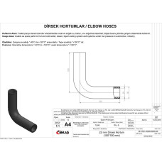 22mm x 30mm 10cm x 10cm DİRSEK HORTUMU SICAK ve SOĞUK SU KULLANIMI İÇİN