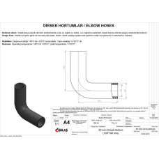 30mm x 39mm 10cm x 10cm DİRSEK HORTUMU SICAK ve SOĞUK SU KULLANIMI İÇİN