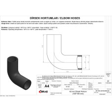 42mm x 52mm 10cm x 10cm DİRSEK HORTUMU SICAK ve SOĞUK SU KULLANIMI İÇİN