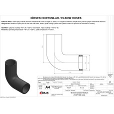 45mm x 55mm 10cm x 10cm DİRSEK HORTUMU SICAK ve SOĞUK SU KULLANIMI İÇİN