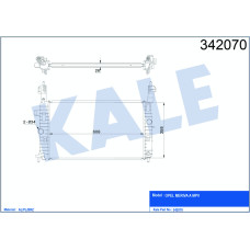 RADYATÖR MERIVA 1.4 16V Twinport-1.6-1.6 16V-1.8: AC KLİMASIZ MEK 607x366x29