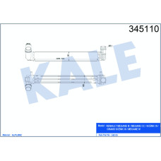 TURBO RADYATÖRÜ INTERCOOLER FLUENCE MGN III-SCENIC III 1.5DCI 09 657x91x80 110LU