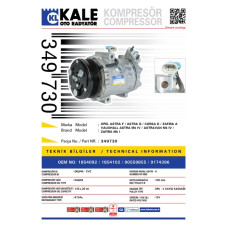 KLİMA KOMPRESÖRÜ ASTRA G 1.4 16V-1.6 16V-1.8 16V-2.0 16V 98-05 109mm