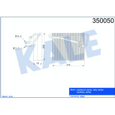 KALORİFER RADYATÖRÜ KLİMA EVAPARATOR ASTRA G-ZAFIRA A 98 274x235x73 AL