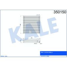 EVAPORATOR TOYOTA COROLLA 1.4-1.6 2.0D-4D 01-08 BRAZING AL/AL 255X265X58