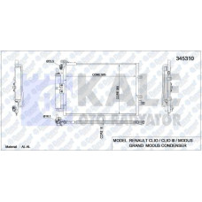 klima radyatoru kurutucu ile clio iii-modus  grand modus 05- 1-5 dci 545x358x16