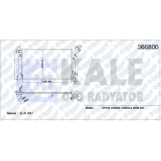 su radyatoru toyota avensis-corolla 600x436x16 alplbrz otomatik