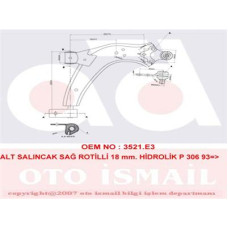 ALT SALINCAK SAĞ ROTİLLİ 18 mm. HİDROLİK P 306 93