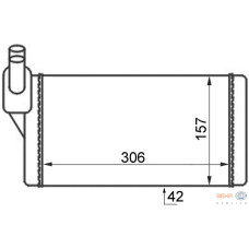 KALORİFER RADYATÖRÜ VW TRANSPORTER T4 1.9D-TD-2.0D-2.4D-2.5D-TD ARKA 306x157x42