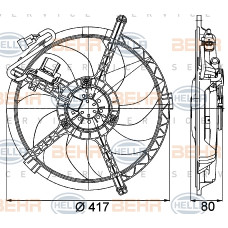 FAN KOMPLE 350 W 12 V MINI R56 R57 R58 R59 PREMIUM LINE