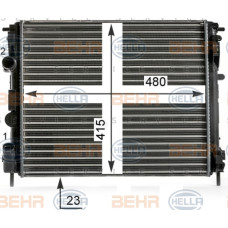 RADYATÖR CLIO II-KNG-LOGAN1.5 DCI-1.6 16V-1.9 DTI-K4M AC KLİMASIZ MEK 480x414x28