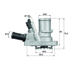 TERMOSTAT KOMPLE G1006.88 ALBEA-DOBLO-LINEA-PUNTO-IDEA-BRAVO-500- 1.4 BNZ Lİ MÜŞ