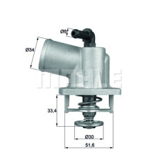 TERMOSTAT KOMPLE ASTRA G-CORSA B-TIGRA-ZAFIRA 1.4-1.4 16V-1.6-1.6 16V 92C