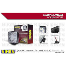 CALISMA LAMBASI 9 LEDLİ KARE 22-27 W