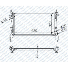 MOTOR SU RADYATORU BRAZING FIORINO 1.3 MTJ 08-> MANUEL SANZUMAN 630X318X22