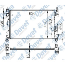 MOTOR SU RADYATORU BRAZING FIAT DOBLO 1.3 MJTD 09-> KAVISLI BAGLANTI 620X398X16