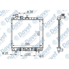 MOTOR SU RADYATORU BRAZING HYUNDAI ATOS 1.0I 12V 05-> OTOMATIK SANZUMAN  405X388