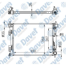 MOTOR SU RADYATORU BRAZING ACCENT BLUE-I20-KIA RIO DIZEL 11-> 480X382X26 OTOMATI