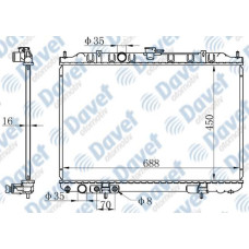 MOTOR SU RADYATORU BRAZING NISSAN XTRAIL T30 01-> 450X688X16 OTOMATIK SANZUMAN