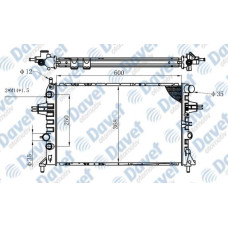 MOTOR SU RADYATORU BRAZING ASTRA G 98-> OTOMATIK SANZUMAN 600X368X16