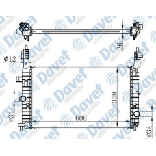 MOTOR SU RADYATORU BRAZING MERIVA 1.7DTI MANUEL SANZUMAN 608X368X26   ####