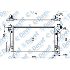 MOTOR SU RADYATORU BRAZING COROLLA 01-> GECMELI 598X349X16 OTOMATIK SANZUMAN