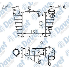 TURBO RADYATORU INTERCOOLER VW POLO 01-> SKODA FABIA 99-> 183X188X62  AT/MT SANZ