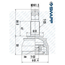 AKS KAFASI DIS BRAVO 1.4I 06> - FIAT 500 1.3MJT 1.4 08>12 - DOBLO 1.4 10> - PAND