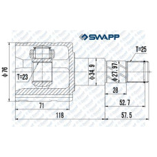 AKS KAFASI IC SAG CORSA D 1.3 CDTI 06> Z13DTH DIS FREZE:25 IC FREZE:23 CONTA CAP