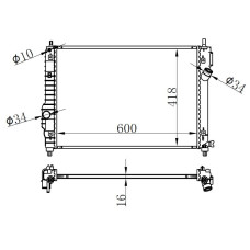RADYATOR BRAZİNG MT 600X418X16 KALOS/ AVEO 1.2İ/1.6İ 05