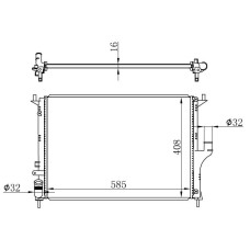 MOTOR SU RADYATÖRÜ DACIA LOGAN 06> SANDERO 08> DUSTER 10> 1.4 1.5dCİ 1.6 AC 585x