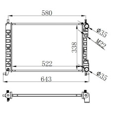 RADYATÖR BRAZİNG PALIO-ALBEA-STRADA 96>1.2-1.4-1.6 16V KLİMASIZ MEK 522x359x23