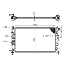 RADYATÖR VECTRA B AC KLİMASIZ MEK BRAZİNG 608x358x26