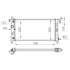 RADYATÖR CORSA B-TIGRA1.4I 16V-1.6I 16V KLİMASIZ OTOM 530x285x26
