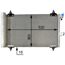 KLİMA KONDENSERİ PARTNER 02> BERLINGO 02>XSARA 00-05 1.9D-2.0HDI 364x16