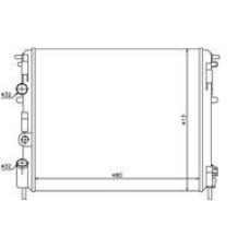 RADYATÖR CLIO II-KNG-LOGAN1.5 DCI-1.6 16V-1.9 DTI-K4M AC MEK 480x414.5x23