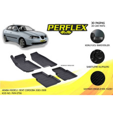 PERFLEX 3D X-MAT HAVUZLU PASPAS ÇEŞİTLERİ SİYAH SEAT CORDOBA 2003-2009 3D X-MAT