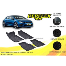 PASPAS 3D X-MAT HAVUZLU VOLKSWAGEN SCIROCCO 09 SİYAH