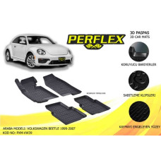 PERFLEX 3D X-MAT HAVUZLU PASPAS ÇEŞİTLERİ SİYAH VOLKSWAGEN BEETLE 1999-2007 3D X