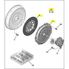 DEBRİYAJ SETİ BASKI DİSK P308-P3008-P5008-C4-C4 PICASSO 1.6 HDİ 228mm x 18 Diş E