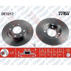 fren diski on duz 247mm  peugeot  p106 1-1 1-4 1-4i 1-5d 1-6i 91-