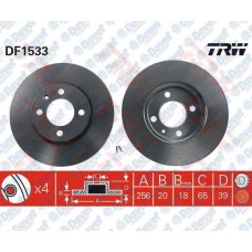 fren diski on havali 4d-256mm caddy golf jetta lupo passat polo scirocco vento c