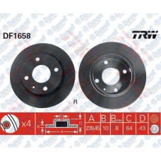 Fren DiskiÖn Düz 239,7 Mm Ford Escort 1,3 FıeStiloa 1,3 1,4