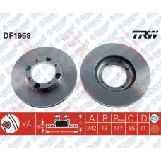 fren diski on havali 242mm hyundai accent 1-3i 1-5i 94-99 scoupe 1-5i 90-94